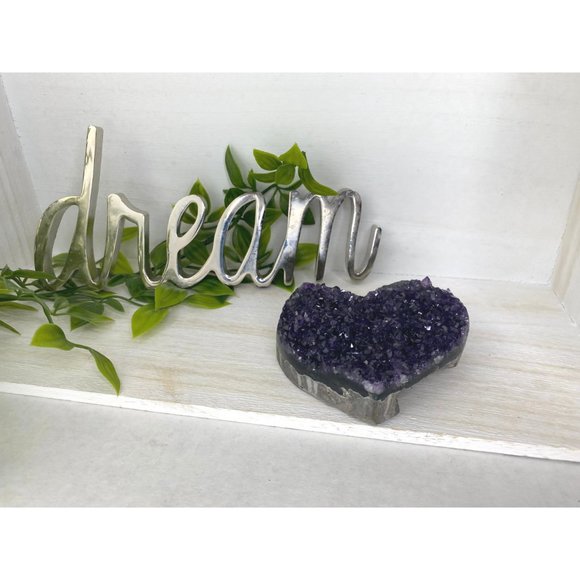 Amethyst Cluster Heart - 77MM Gemmy Amethyst Heart - Quality Amethyst Cluster - Picture 3 of 7